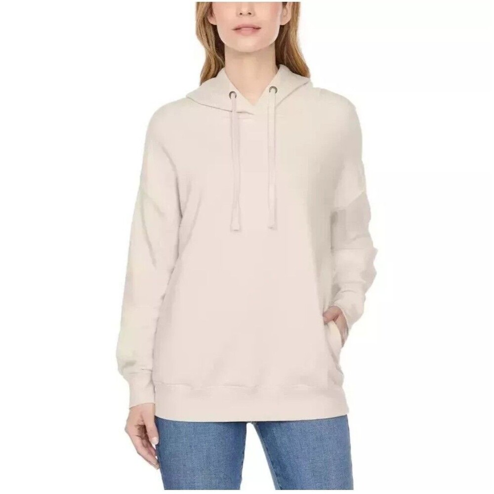 BUFFALO David Bitton Women's Size S Casual Soft Fleece Hoodie Side Pockets Cream